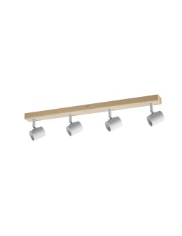 MDC Lampa sufitowa ETNIA R4 biały mat 4xE27, naturalne drewno sosnowe 450048101
