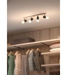 MDC Lampa sufitowa ETNIA R4 biały mat 4xE27, naturalne drewno sosnowe 450048101