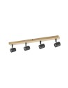 View MDC Lampa sufitowa ETNIA R4 czarny mat 4xE27, naturalne drewno sosnowe 450049101
