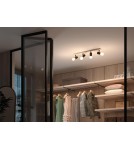 MDC Lampa sufitowa ETNIA R4 czarny mat 4xE27, naturalne drewno sosnowe 450049101
