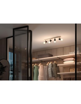 MDC Lampa sufitowa ETNIA R4 czarny mat 4xE27, naturalne drewno sosnowe 450049101 - product 2