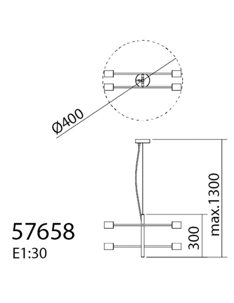 MDC Lampa wisząca ATENEA czarny 4xE27 576589121