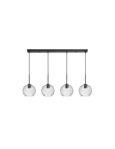 MDC Lampa wisząca CANICA czarny, szkło transparentne Ø20 4xE27 589899105