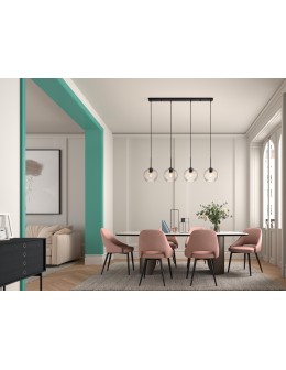 MDC Lampa wisząca CANICA czarny, szkło transparentne Ø20 4xE27 589899105 - produkt 2