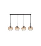 MDC Lampa wisząca CANICA czarny, szkło bursztynowe Ø20 4xE27 589899106