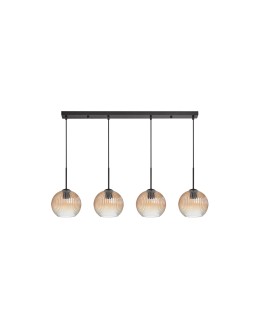 MDC Lampa wisząca CANICA czarny, szkło bursztynowe Ø20 4xE27 589899106