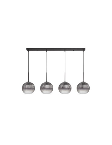 MDC Lampa wisząca CANICA czarny, szkło dymione Ø20 4xE27 589899107