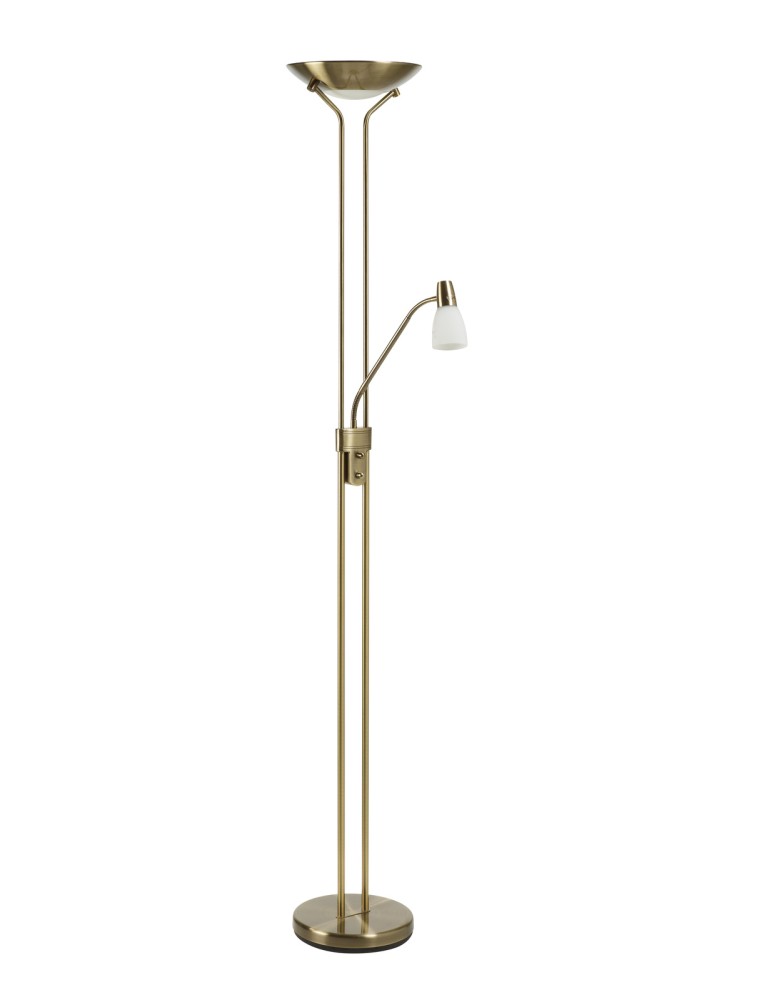 MDC Lampa podłogowa DORÍS 2xE27+1xE14 mosiądz antyczny 567724426