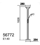 MDC Lampa podłogowa DORÍS 2xE27+1xE14 czarny 567729126