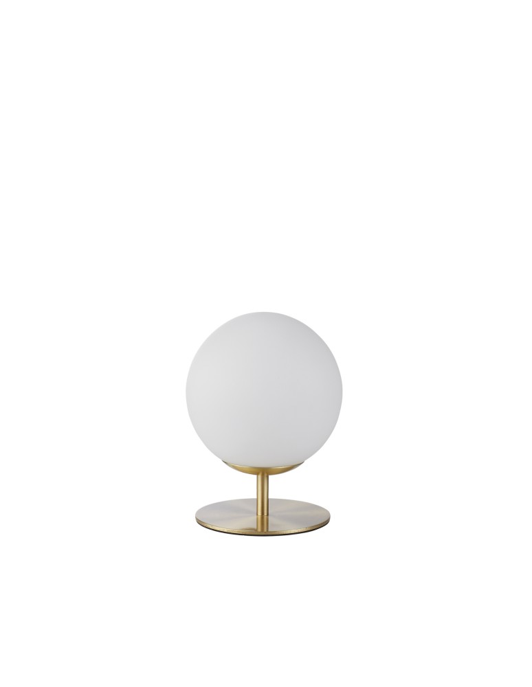 MDC Lampa stołowa niska RONDA mosiądz mat 1xE27 śr. klosza 15cm 577726101