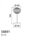 MDC Lampa stołowa CIAO mosiądz mat 1XE27 Ø18 588916101