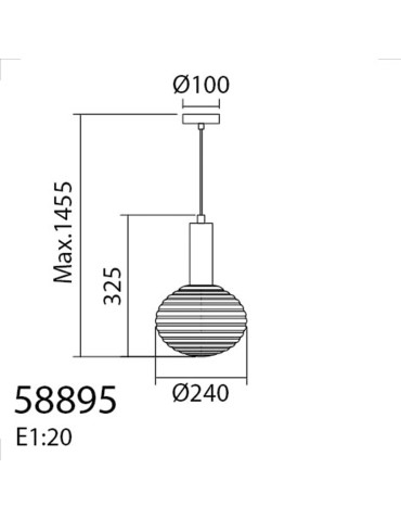 MDC Lampa wisząca CIAO mosiądz mat 1XE27 Ø18 588956101 - product 2
