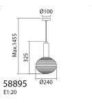 MDC Lampa wisząca CIAO czarny 1XE27 Ø18 588959101
