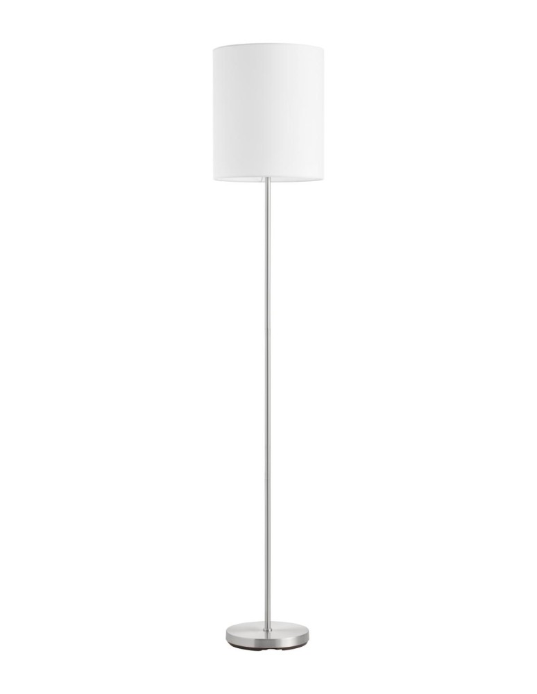 MDC Lampa podłogowa SET chrom matowy 1xE27 abażur biały 589203504