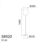 MDC Lampa podłogowa SET chrom matowy 1xE27 abażur biały 589203504