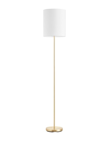 MDC Lampa podłogowa SET mosiądz mat  1xE27 abażur biały 589206104