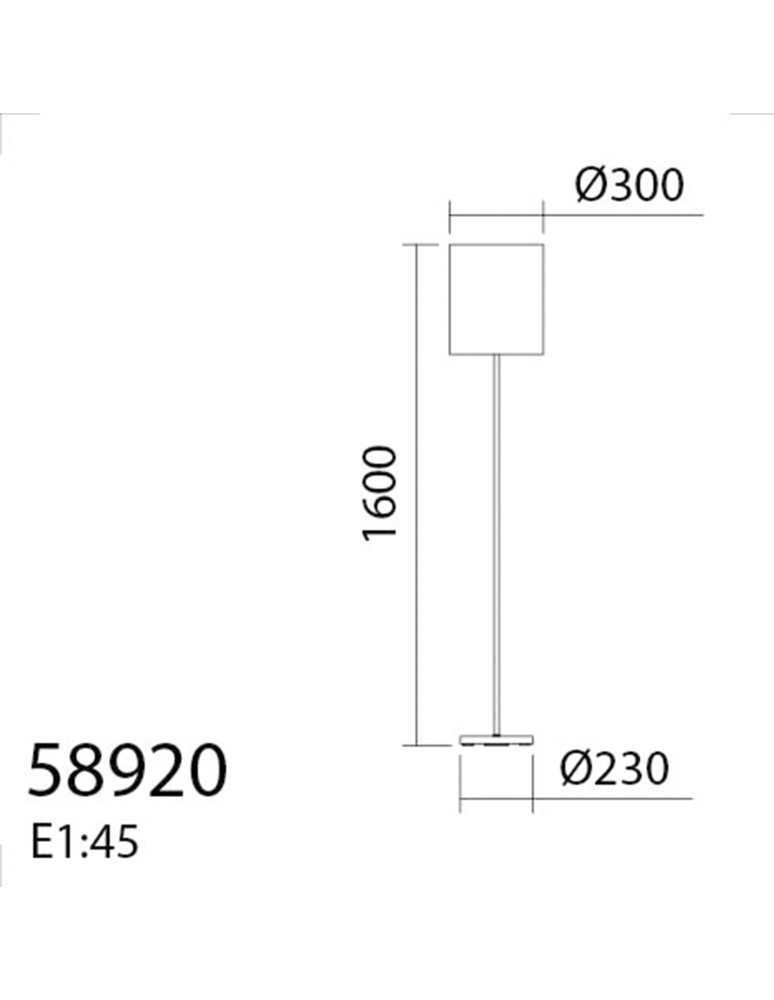 MDC Lampa podłogowa SET mosiądz mat  1xE27 abażur biały 589206104