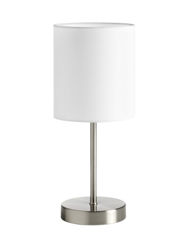 MDC Lampa stołowa SET chrom matowy 1xE27 abażur biały 589213504