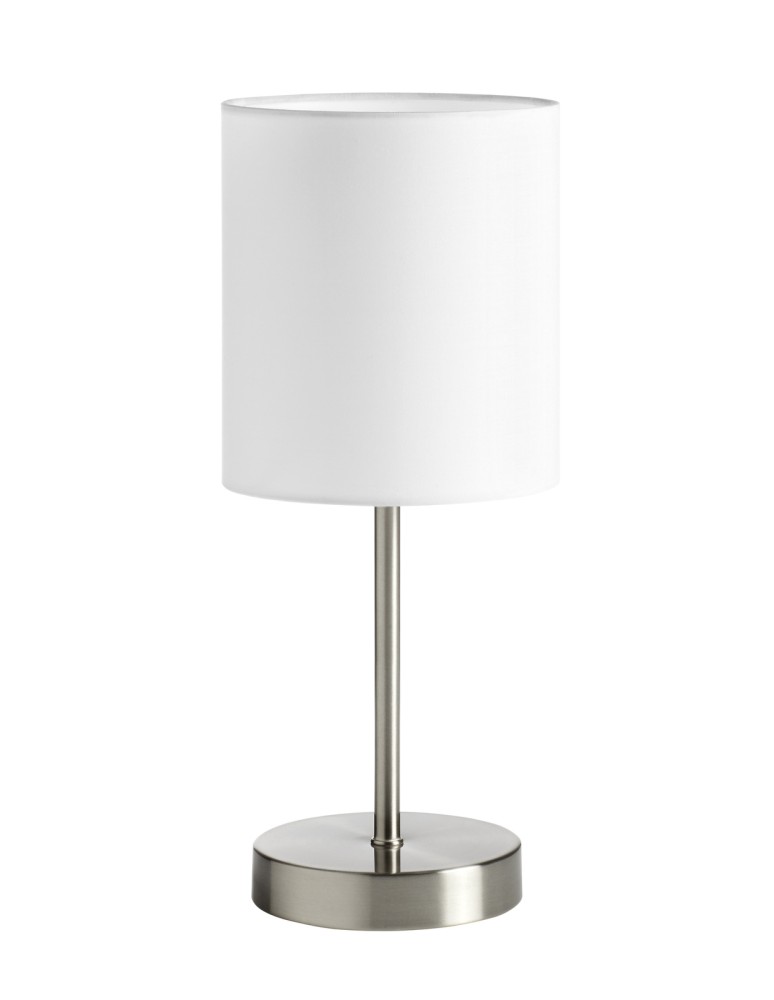MDC Lampa stołowa SET chrom matowy 1xE27 abażur biały 589213504
