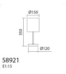 MDC Lampa stołowa SET mosiądz mat  1xE27 abażur biały 589216104