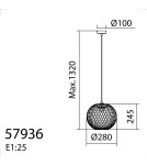 MDC Lampa wisząca KENIA bambus+czarny ø28cm 1xE27 579365401