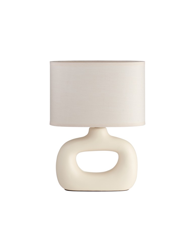 MDC Lampa stołowa PUBOL kremowy E27 abażur kremowy, ceramiczna podstawa 588898204