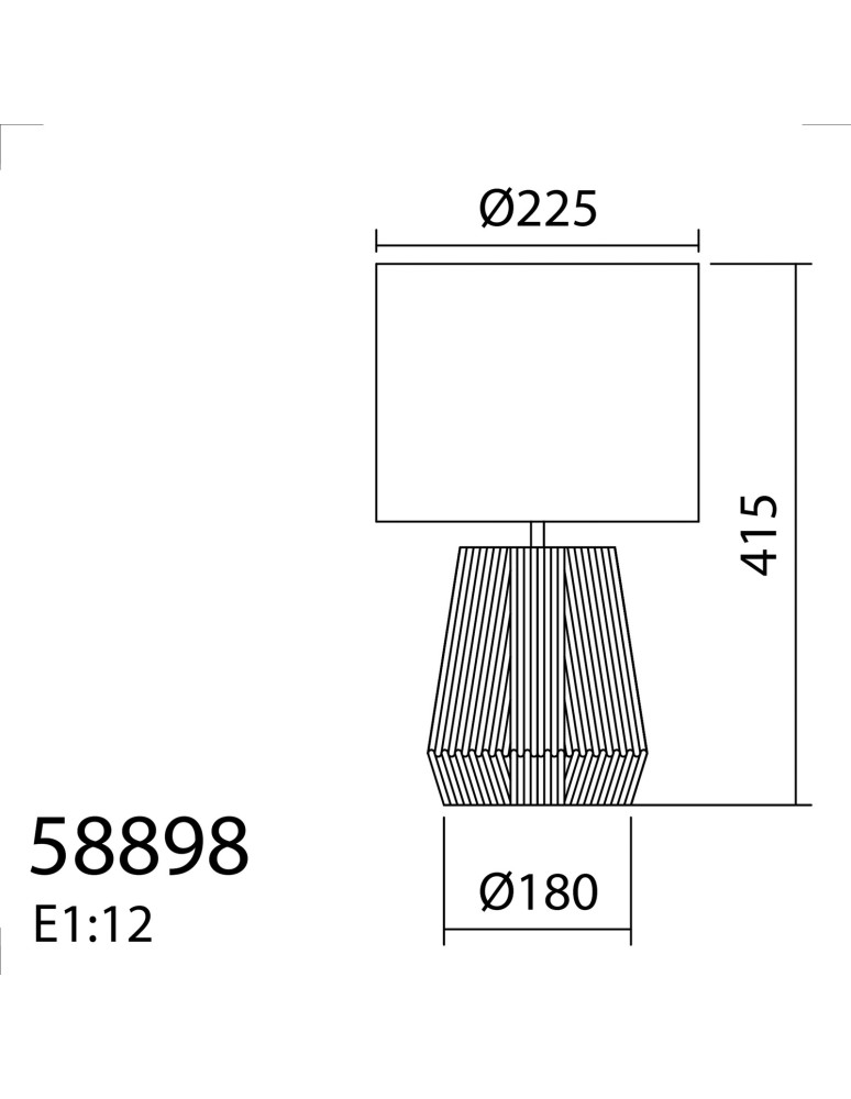 MDC Lampa stołowa CORDA naturalny E27 abażur kremowy, sznur naturalny 588985504