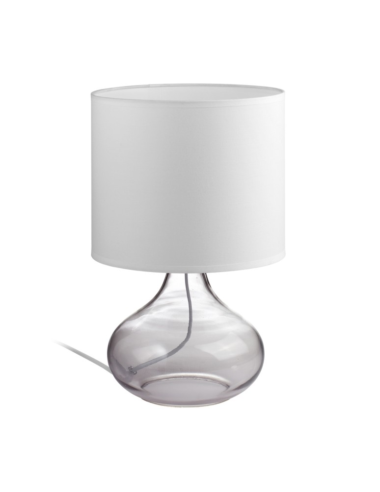 MDC Lampa stołowa ORIANA dymiony E27 abażur biały 588793204