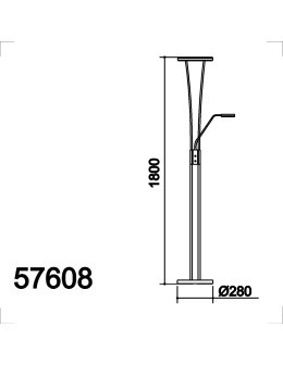 MDC Lampa podłogowa ANELLO czarny LED 30W+5W 3000K ściemniacz 576089102 - product 2