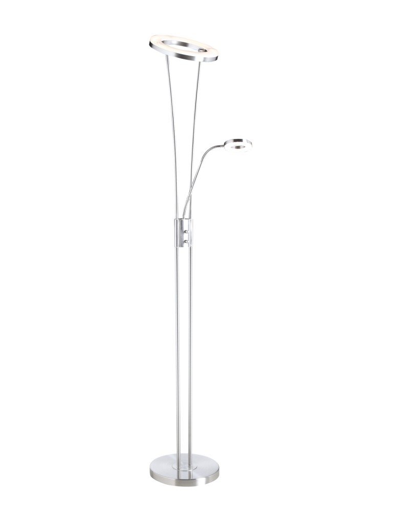 MDC Lampa podłogowa ANELLO chrom matowy LED 30W+5W 3000K ściemniacz 576083502