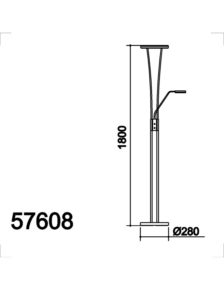 MDC Lampa podłogowa ANELLO chrom matowy LED 30W+5W 3000K ściemniacz 576083502