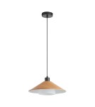 MDC Lampa wisząca MONTANA efekt drewna jasnego Ø34 1xE27 klosz szklany 578145501