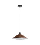 MDC Lampa wisząca MONTANA efekt drewna orzech Ø34 1xE27 klosz szklany 578145601