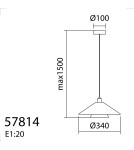 MDC Lampa wisząca MONTANA efekt drewna orzech Ø34 1xE27 klosz szklany 578145601