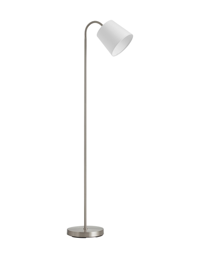 MDC Lampa podłogowa LOLY chrom matowy 1xE27 abażur biały 588383504