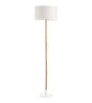 MDC Lampa podłogowa NOELIA biały mat, drewno naturalne 1xE27 abażur biały 580978104