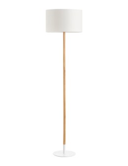 MDC Lampa podłogowa NOELIA biały mat, drewno naturalne 1xE27 abażur biały 580978104