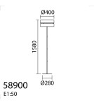 MDC Lampa podłogowa BIKIA czarny E27 klosz z lnu i rafii 589009104