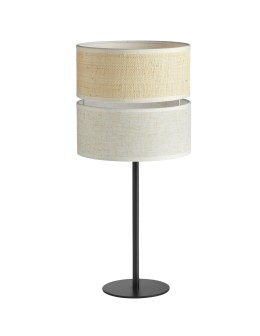 MDC Lampa stołowa BIKIA czarny E27 klosz z lnu i rafii 589019104
