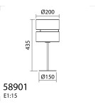 MDC Lampa stołowa BIKIA czarny E27 klosz z lnu i rafii 589019104
