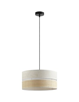 MDC Lampa wisząca BIKIA czarny E27 klosz z lnu i rafii 589029104