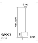MDC Lampa wisząca DEKO czarny E27 szklany klosz 589939101
