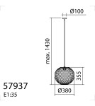 MDC Lampa wisząca KENIA L bambus+czarny ø38cm 1xE27 579375401
