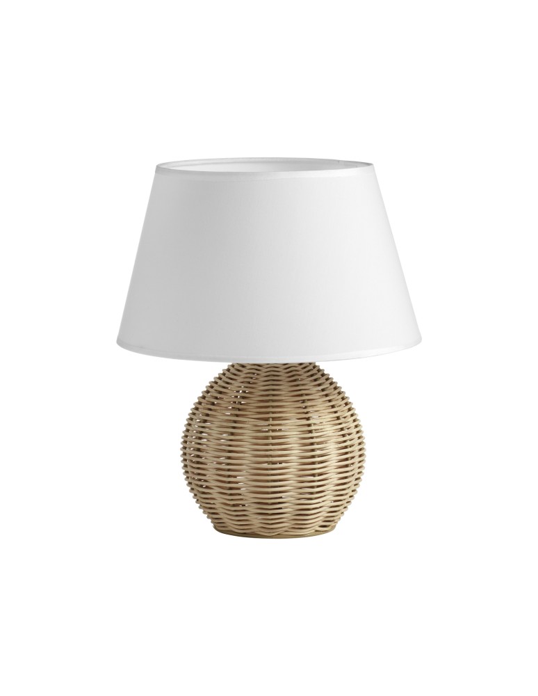 MDC Lampa stołowa NAIROBI bambus naturalny E27 abażur biały 589275504