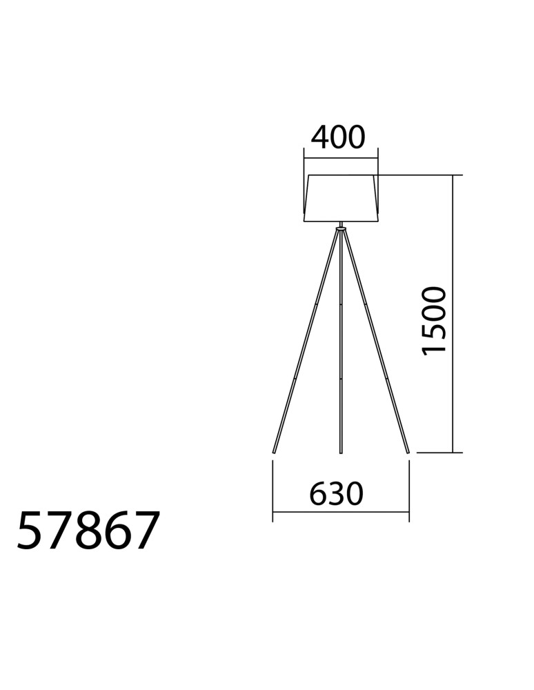 MDC Lampa podłogowa TRIPODE biały mat 1xE27 abażur ivory 578678104