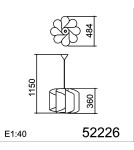 MDC Lampa wisząca CORTEN biały E27bambus naturalny 522268080