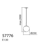 MDC Lampa wisząca RONDA chrom matowy 1xE27 śr. klosza 30cm 577763501