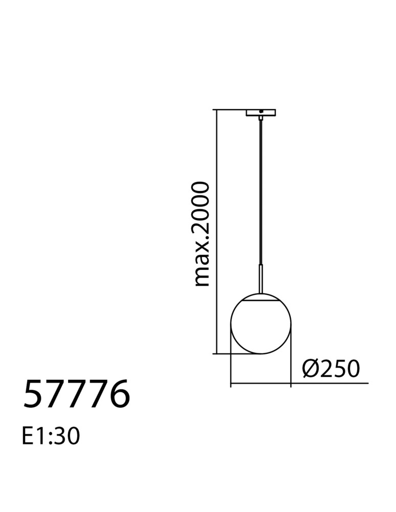 MDC Lampa wisząca RONDA mosiądz mat 1xE27 śr. klosza 30cm 577766101