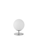 MDC Lampa stołowa niska RONDA chrom matowy 1xE27 śr. klosza 15cm 577723501