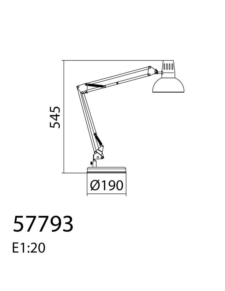 MDC Lampa stołowa ARTIC czarny mat, mosiądz antyczny 1xE27 w zestawie uchwyt do blatu 577939101